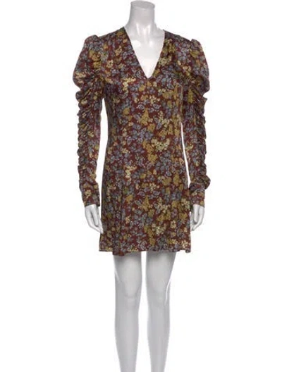 Pre-owned Rentrayage Floral Print Mini Dress In Multi