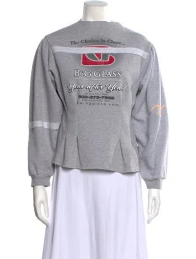 Pre-owned Rentrayage Graphic Print Crew Neck Sweatshirt In Grey