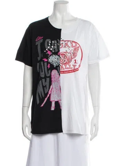 Pre-owned Rentrayage Graphic Print Crew Neck T-shirt In Black