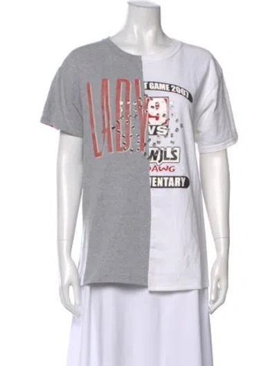 Pre-owned Rentrayage Graphic Print Crew Neck T-shirt In Gray