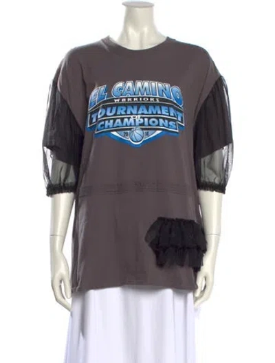 Pre-owned Rentrayage Graphic Print Crew Neck T-shirt W/ Tags In Gray