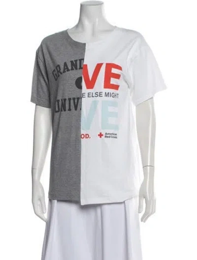 Pre-owned Rentrayage Graphic Print Crew Neck T-shirt In White
