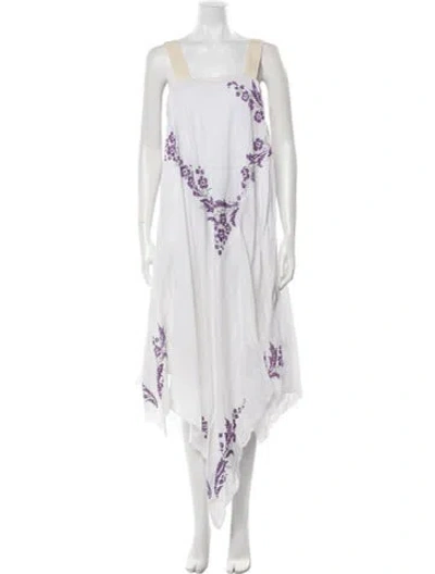 Pre-owned Rentrayage Graphic Print Long Dress In Neutral