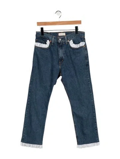 Pre-owned Rentrayage High-rise Straight Leg Jeans In Blue