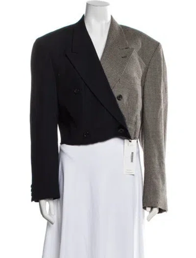 Pre-owned Rentrayage Houndstooth Print Blazer In Blue