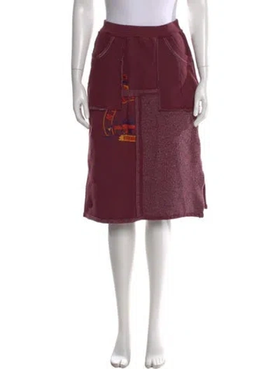 Pre-owned Rentrayage Knee-length Skirt In Burgundy