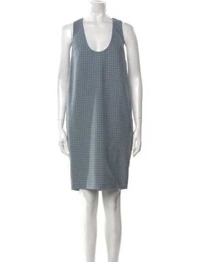 Pre-owned Rentrayage Plaid Print Mini Dress In Blue
