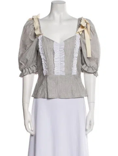 Pre-owned Rentrayage Plaid Print Square Neckline Crop Top W/ Tags In Black