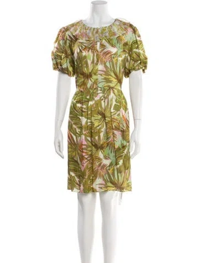 Pre-owned Rentrayage Printed Mini Dress W/ Tags In Green
