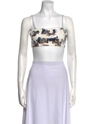 Pre-owned Rentrayage Printed Square Neckline Crop Top