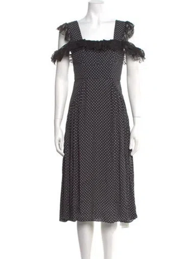 Pre-owned Rentrayage Silk Midi Length Dress In Black