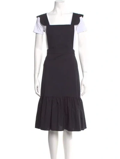 Pre-owned Rentrayage Square Neckline Midi Length Dress W/ Tags In Black