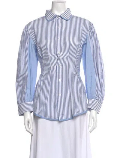 Pre-owned Rentrayage Striped Long Sleeve Blouse W/ Tags In Multi