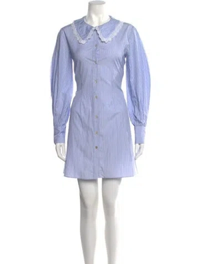 Pre-owned Rentrayage Striped Mini Dress In Blue