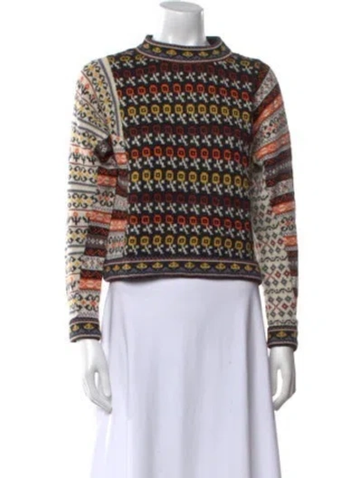 Pre-owned Rentrayage Striped Mock Neck Sweater In Multi