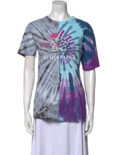 Pre-owned Rentrayage Tie-dye Print Crew Neck T-shirt In Blue