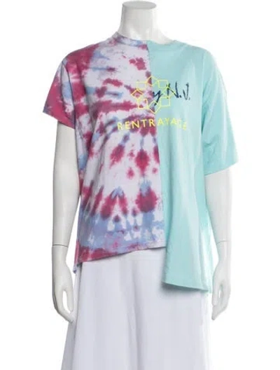Pre-owned Rentrayage Tie-dye Print Crew Neck T-shirt In Blue