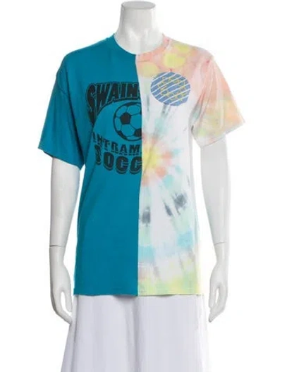 Pre-owned Rentrayage Tie-dye Print Crew Neck T-shirt In Blue