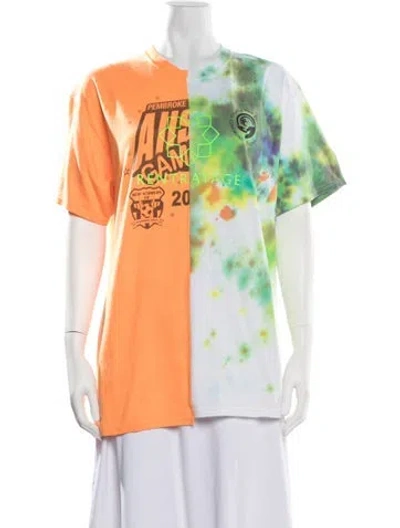 Pre-owned Rentrayage Tie-dye Print Crew Neck T-shirt In Orange