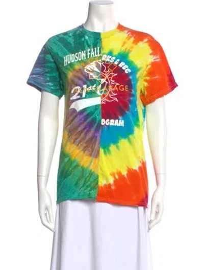 Pre-owned Rentrayage Tie-dye Print Crew Neck T-shirt In Yellow