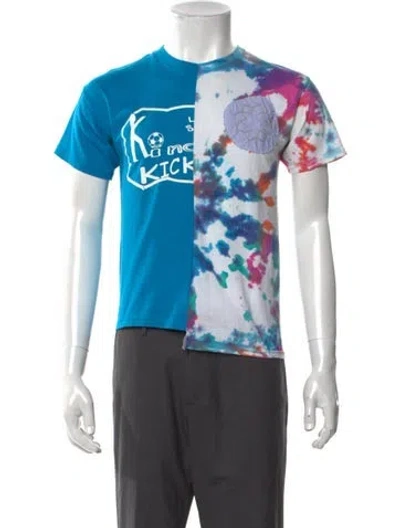 Pre-owned Rentrayage Tie-dye Print Short Sleeve In Blue