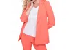 Renuar 3/4 Open Front Blazer In Papaya In Orange