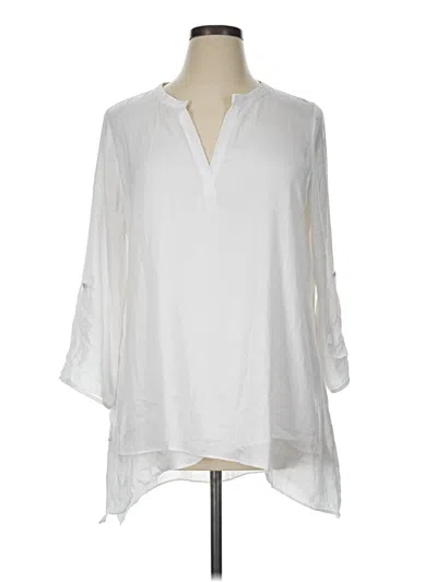 Pre-owned Renuar 3/4 Sleeve Blouse In White