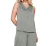 Renuar Airflow Sleeveless Top In Sage Leaf In Multi