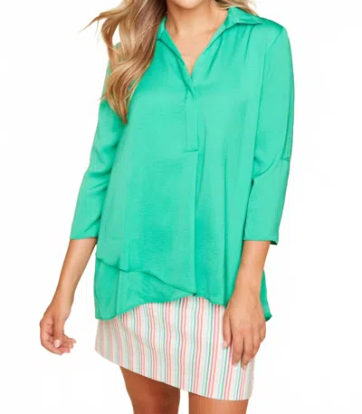 Renuar Airflow Top In Jade In Blue