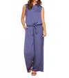 Renuar Airflow Wide Leg Pant In Blue Jean In Purple