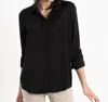 Renuar Airflow Woven Blouse In Black In Black