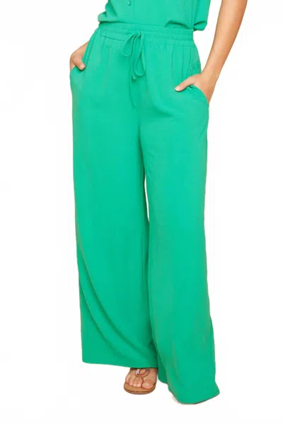 Renuar All Day Wide Leg Pant In Jade In Green