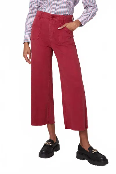Renuar Bella High Rise Crop Pants In Porto In Red