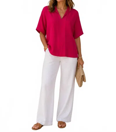Renuar Breeze Airflow Top In Terracotta In Burgundy