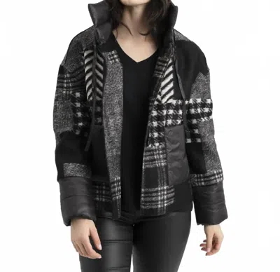 Renuar Brushed Patchwork Jacket In Black