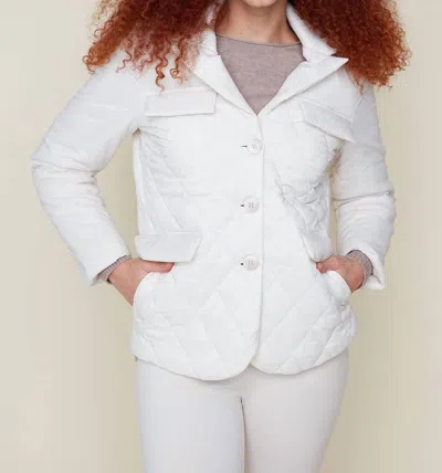 Renuar Button Jacket In Oyster In White