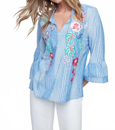 Renuar Can't Exist Without Blouse In Blue Combo