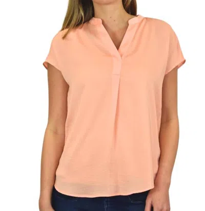 Renuar Cap Sleeve Airflow Blouse In Peachy In Pink