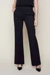 Renuar Classic Pinstripe Wide Leg Trousers In Carbon In Grey