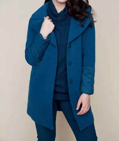 Renuar Convertable Pea Coat In Lagooon (teal) In Multi