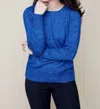 Renuar Crew Knit Pullover Sweater In Lapis In Blue