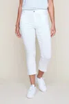 Renuar Cropped Boot Leg Pants In White In White