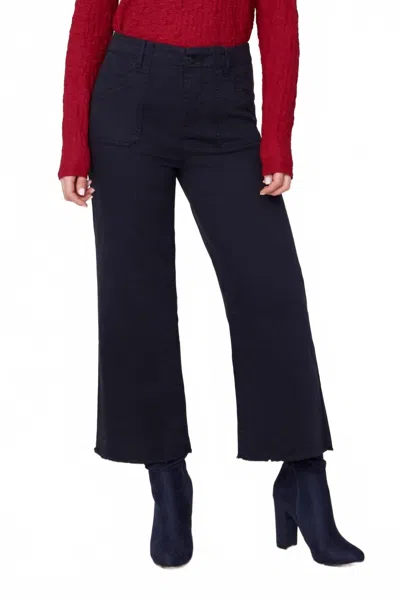 Renuar Cropped Wide Leg Pant In Midnight In Black