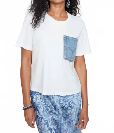 Renuar Denim Pocket Everyday Tee In White