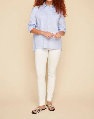 Renuar Embellished Collar Button Down In Blue