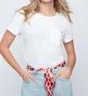 Renuar Embroidered Heart Basic Tee In White In White