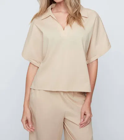 Renuar Eyelet Back Blouse In Desert In Neutral