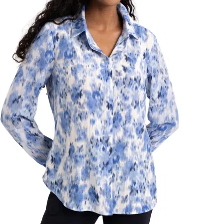Renuar Falling Water Blouse In Cloud In Grey
