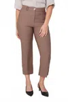 Renuar Fossil Crop Pant In Brown In Brown