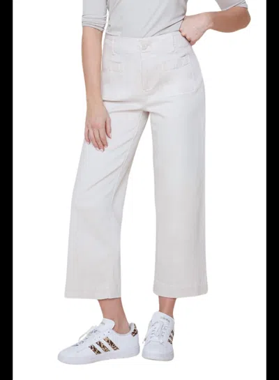 Renuar Harbor Wide-leg Crop Pants In Bleached In White